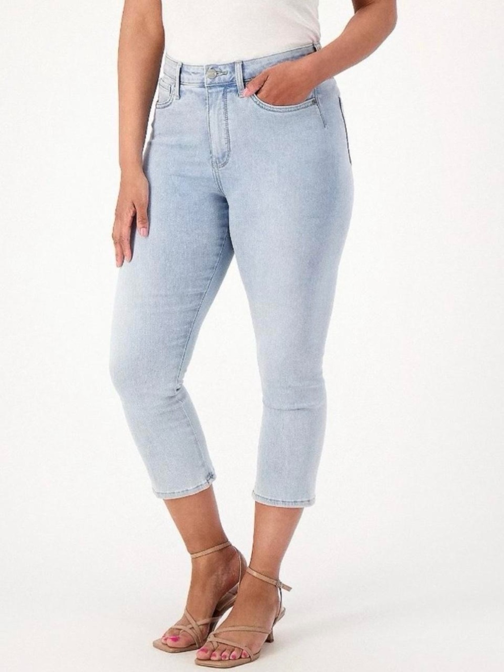 NYDJ Light Wash Cropped Skinny Jeans